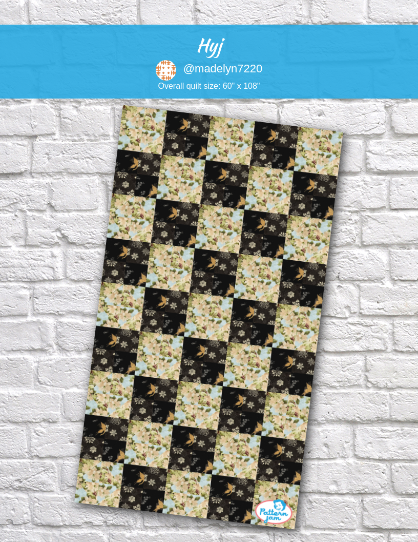 Hyj - custom quilt designed by &#64;madelyn7220 using PatternJam quilt design software
