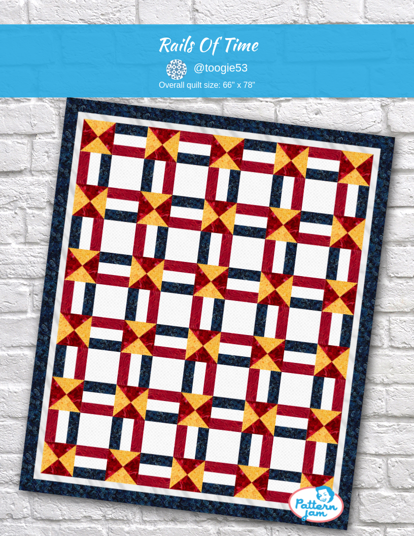 Rails of Time - custom quilt designed by &#64;toogie53 using PatternJam quilt design software