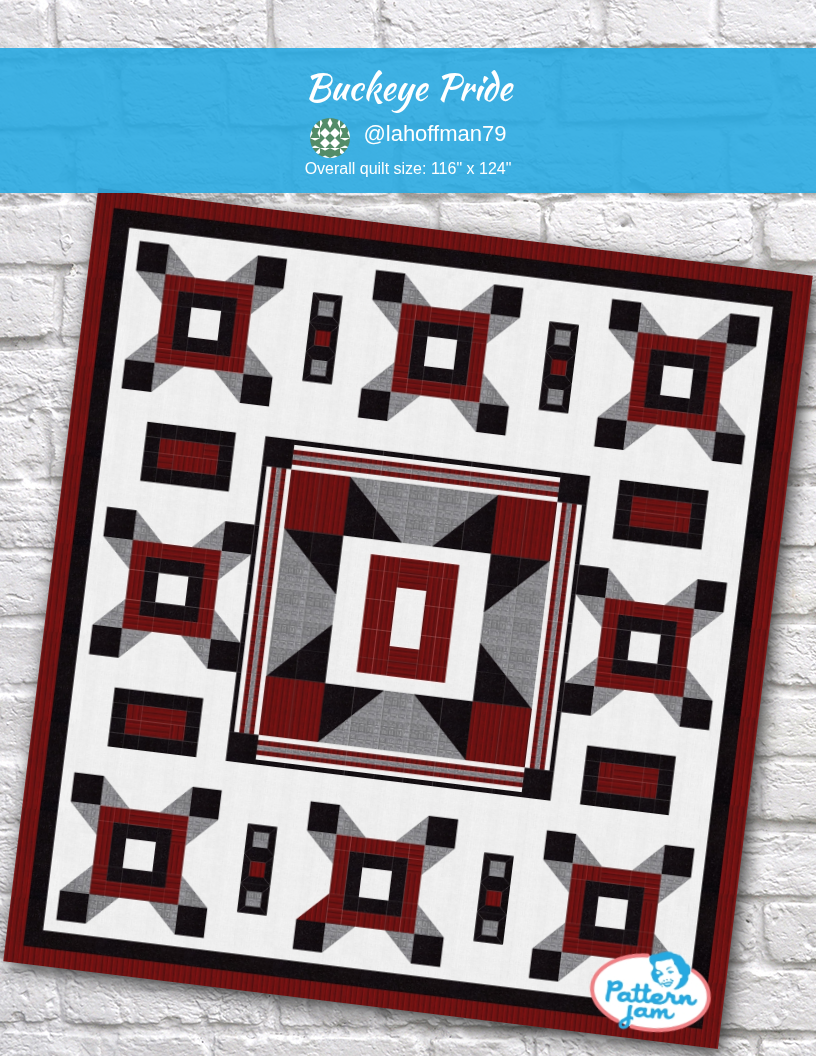 Buckeye Pride - custom quilt designed by &#64;lahoffman79 using PatternJam quilt design software