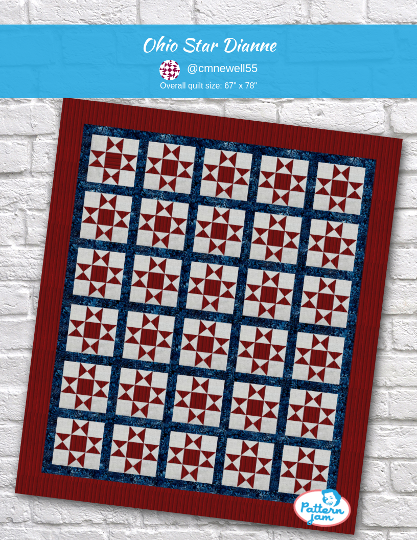 Ohio Star dianne - custom quilt designed by &#64;cmnewell55 using PatternJam quilt design software