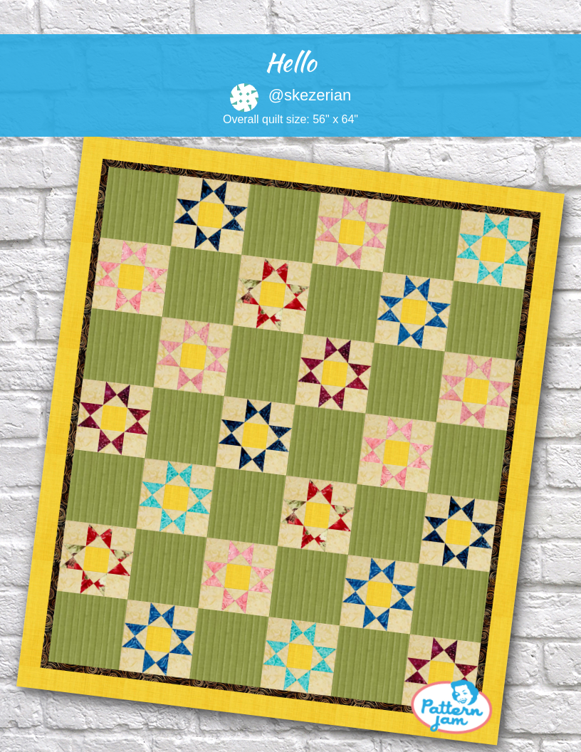 hello - custom quilt designed by &#64;skezerian using PatternJam quilt design software