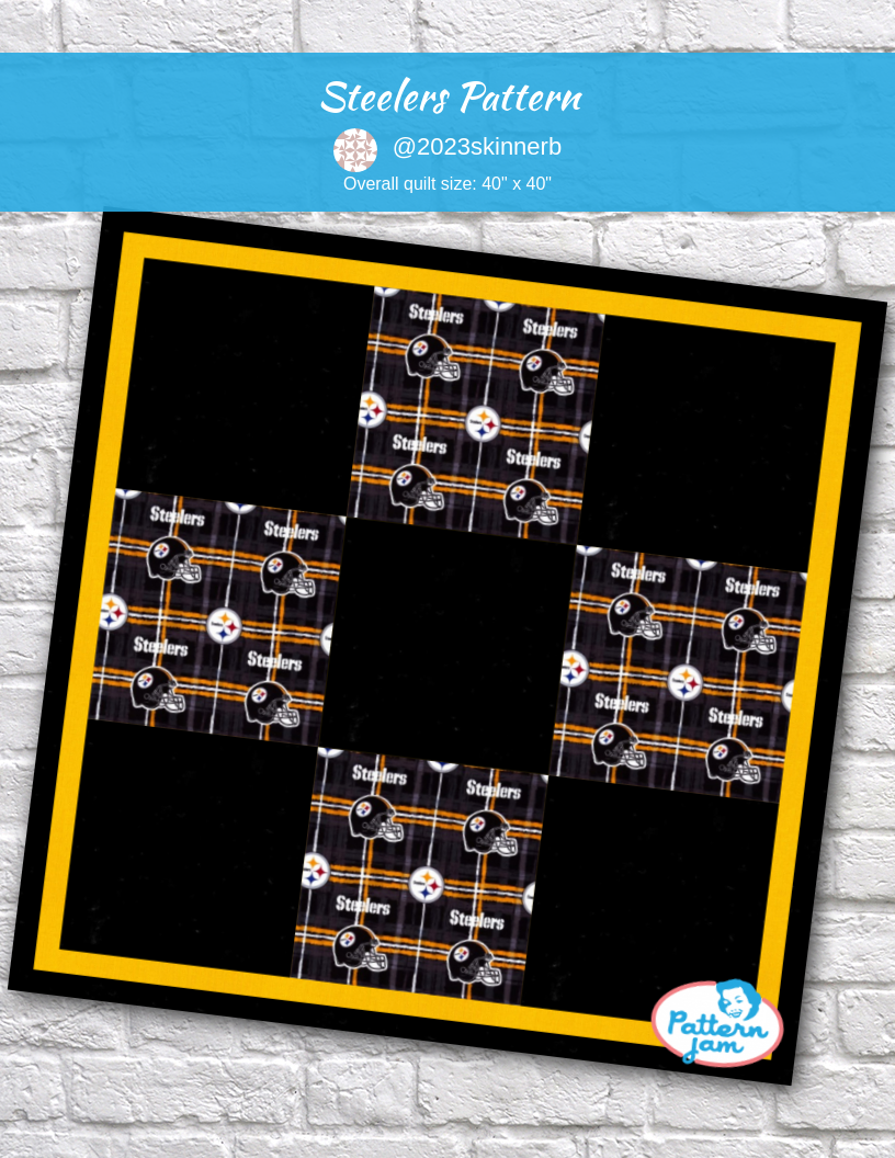 Steelers Pattern - custom quilt designed by &#64;2023skinnerb using PatternJam quilt design software