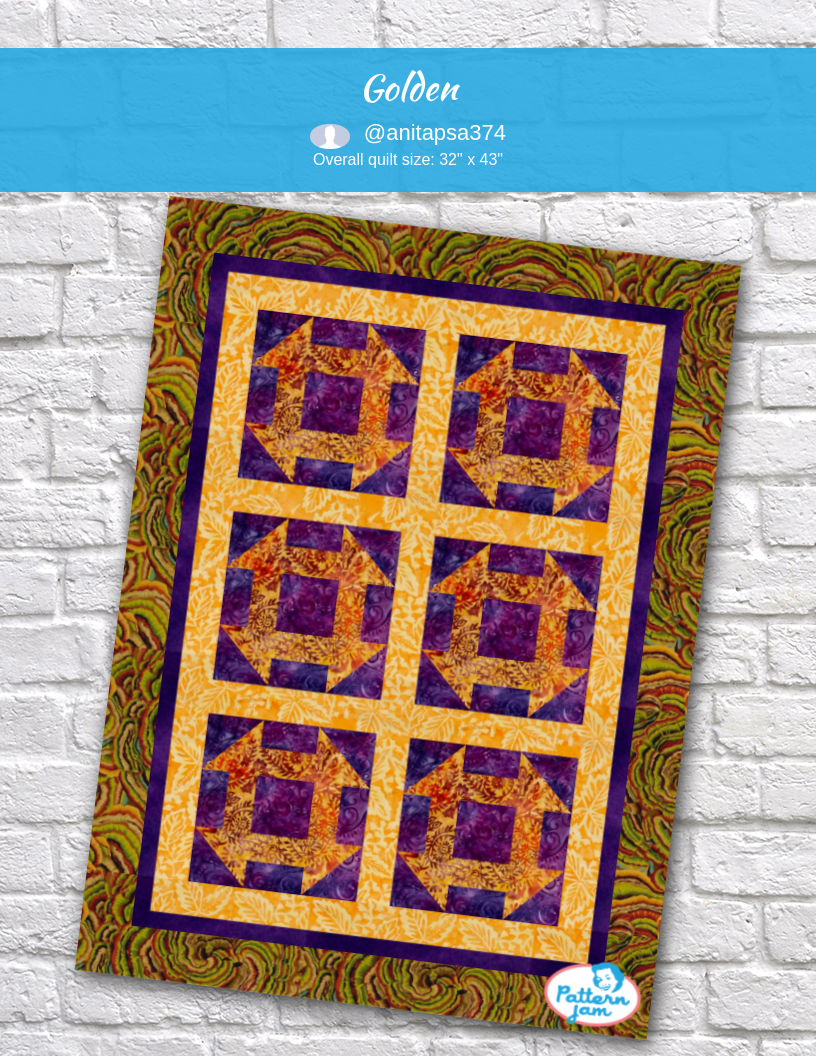 golden - custom quilt designed by &#64;anitapsa374 using PatternJam quilt design software