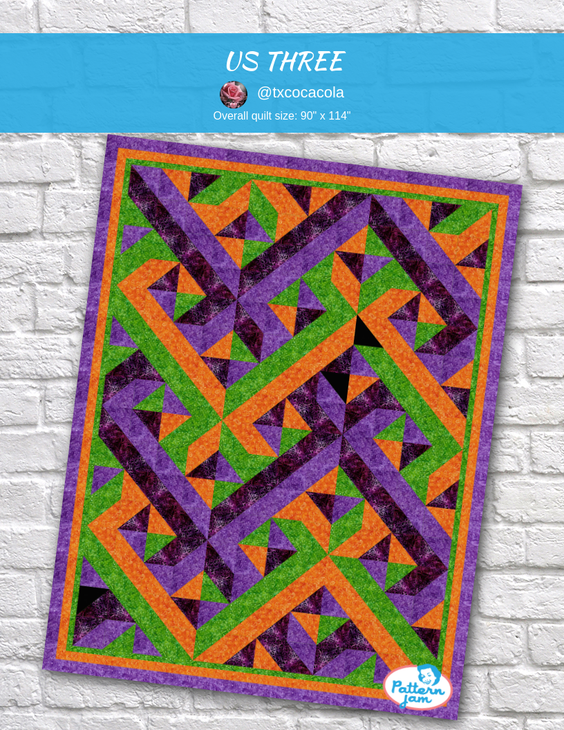 US THREE - custom quilt designed by &#64;txcocacola using PatternJam quilt design software