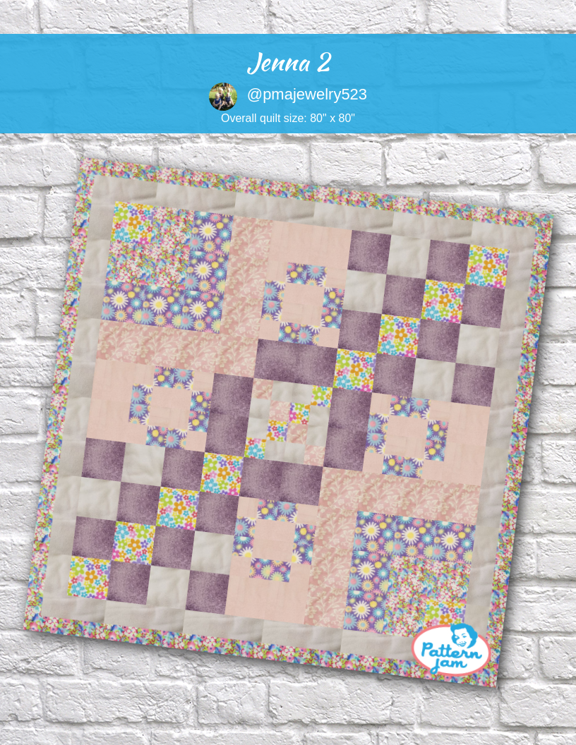 Jenna 2 - custom quilt designed by &#64;pmajewelry523 using PatternJam quilt design software