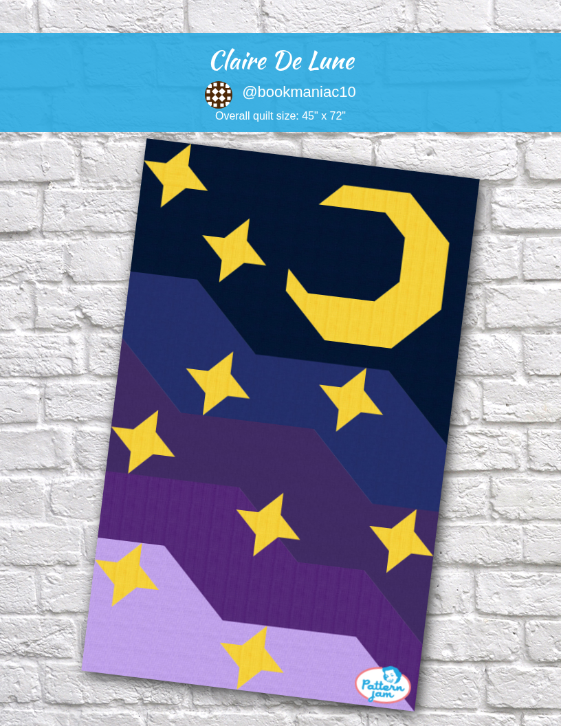 Claire de Lune - custom quilt designed by @bookmaniac10 using PatternJam quilt design software
