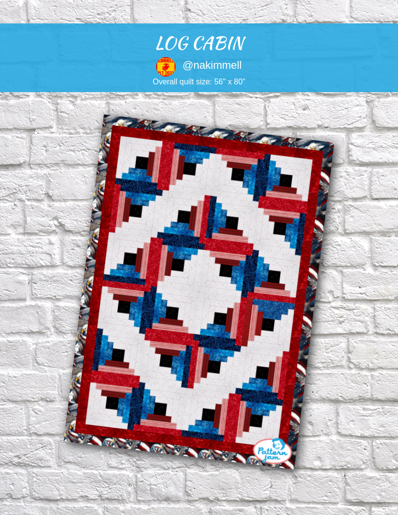 LOG CABIN - custom quilt designed by &#64;nakimmell using PatternJam quilt design software