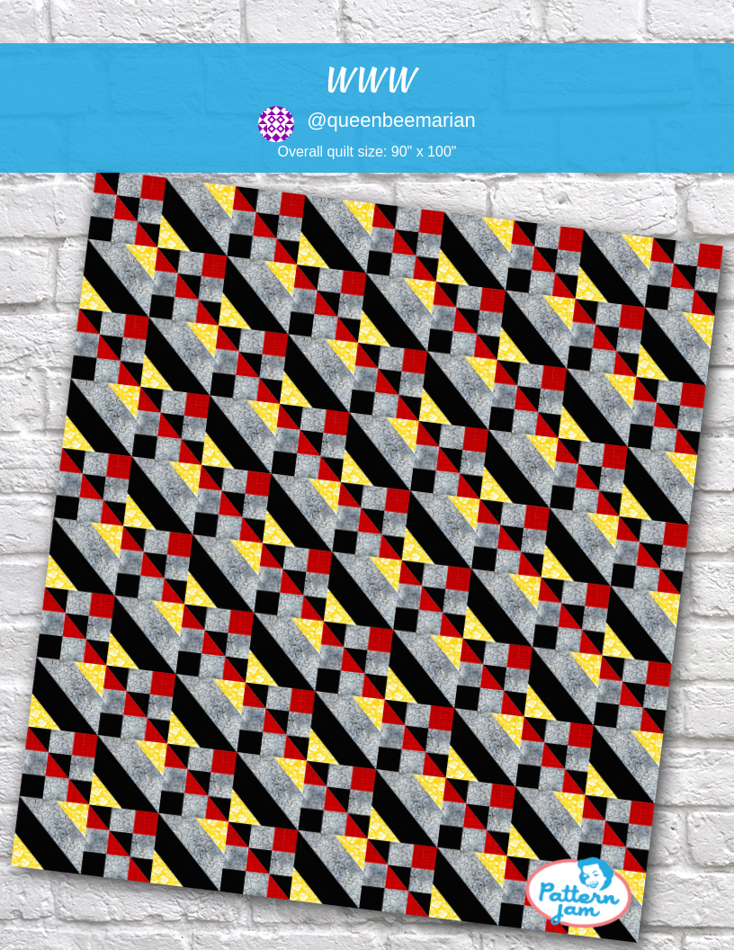 WWW - custom quilt designed by &#64;queenbeemarian using PatternJam quilt design software
