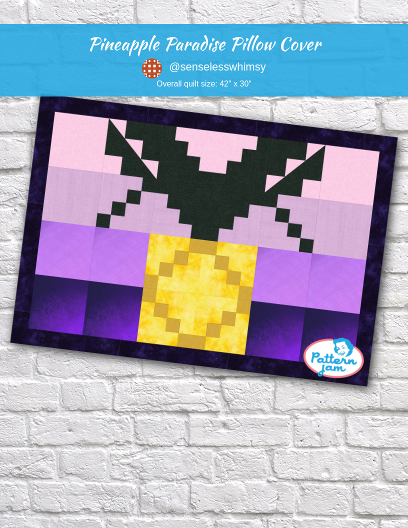 Pineapple Paradise Pillow Cover - custom quilt designed by &#64;senselesswhimsy using PatternJam quilt design software