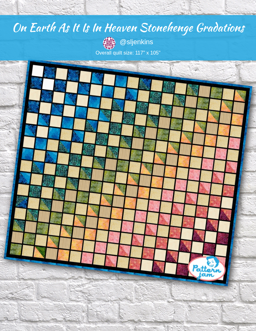 On Earth as it is in Heaven Stonehenge Gradations - custom quilt designed by @sljenkins using PatternJam quilt design software
