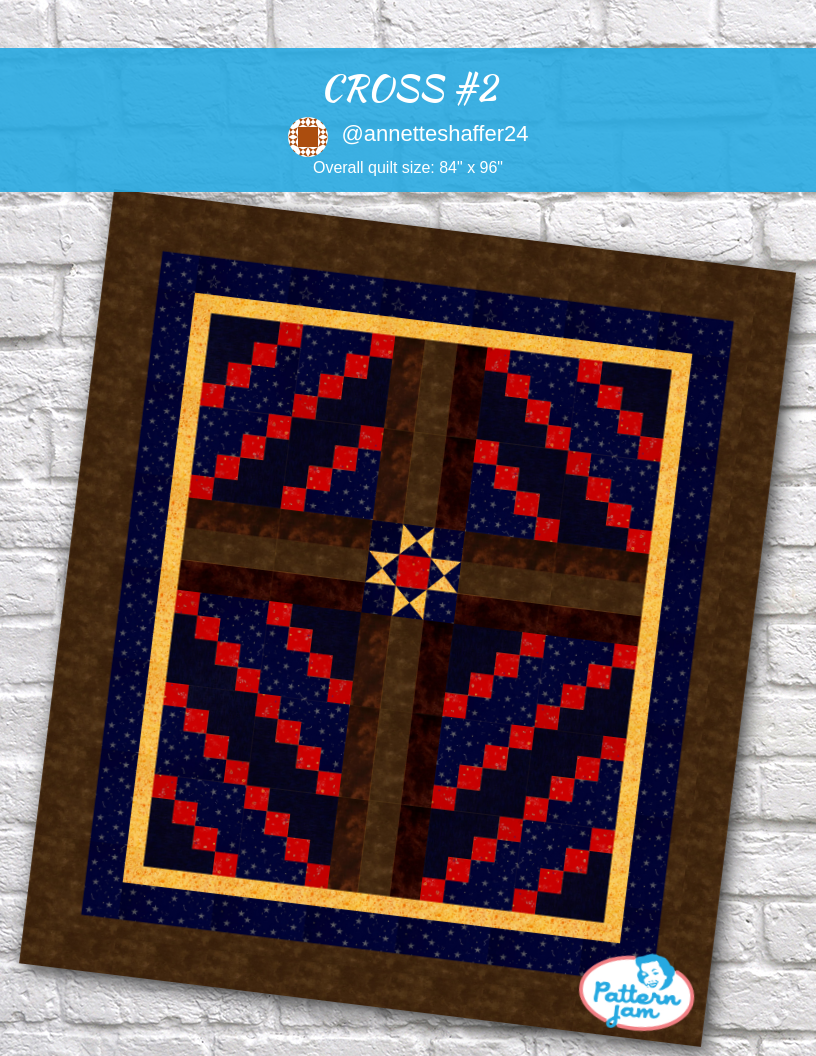 CROSS #2 - custom quilt designed by &#64;annetteshaffer24 using PatternJam quilt design software