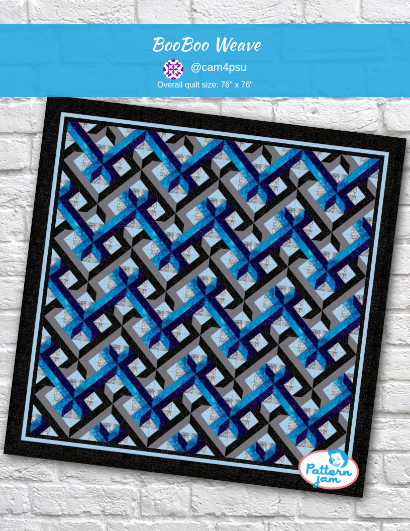 BooBoo Weave - custom quilt designed by &#64;cam4psu using PatternJam quilt design software
