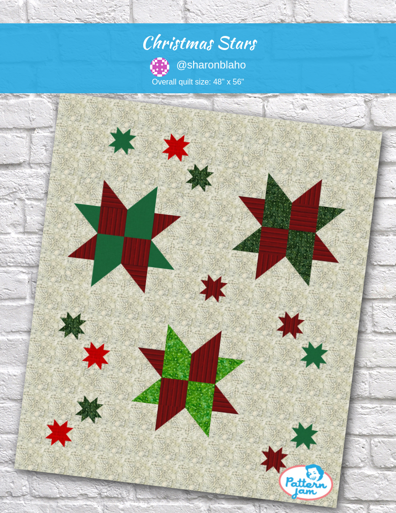 christmas stars - custom quilt designed by &#64;sharonblaho using PatternJam quilt design software