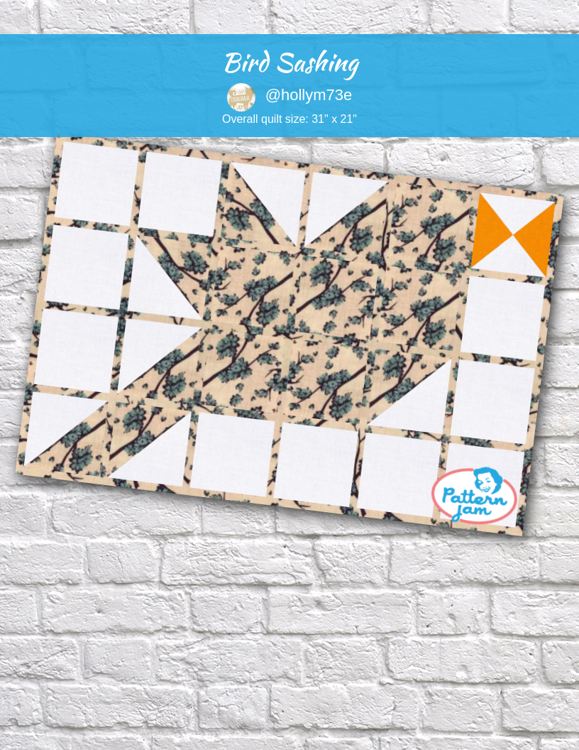 Bird sashing - custom quilt designed by &#64;hollym73e using PatternJam quilt design software