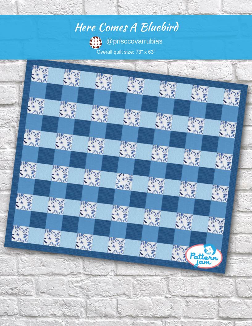 here comes a bluebird - custom quilt designed by &#64;prisccovarrubias using PatternJam quilt design software