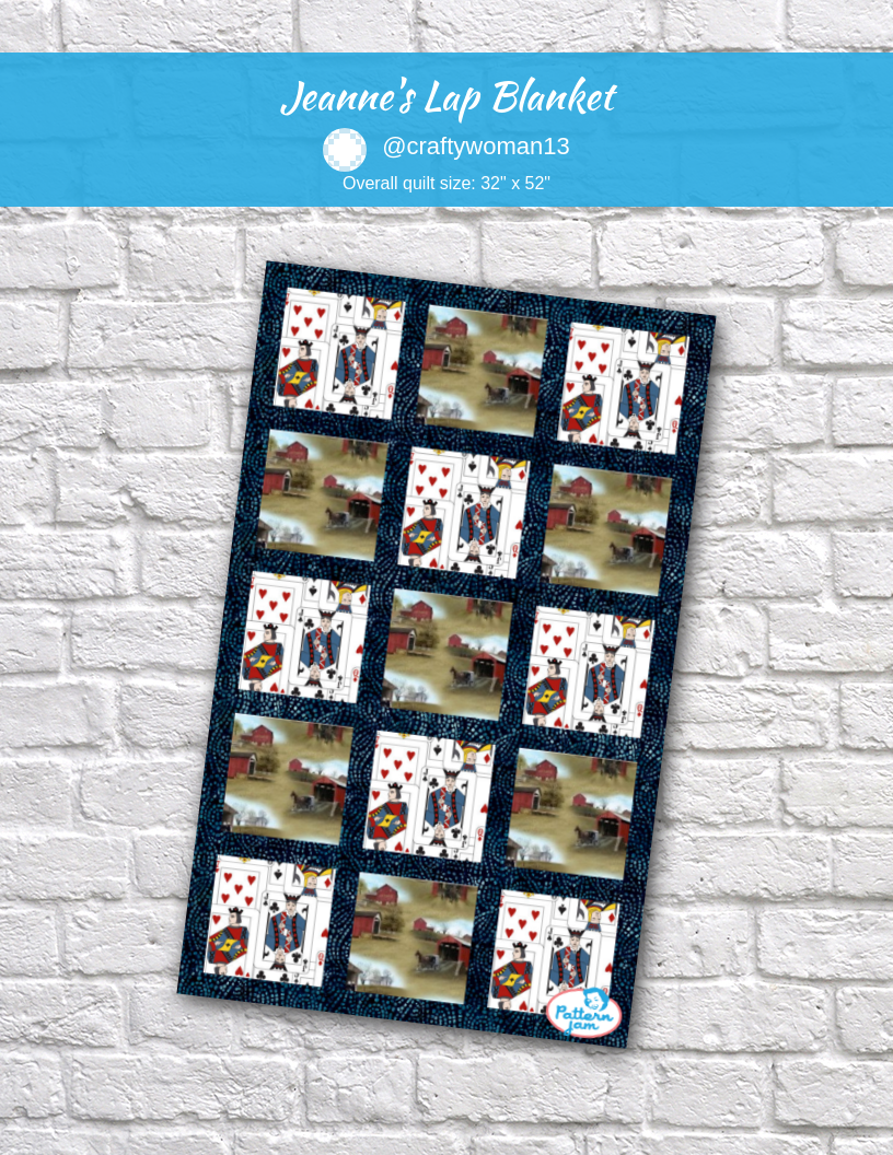 Jeanne's Lap Blanket - custom quilt designed by &#64;craftywoman13 using PatternJam quilt design software