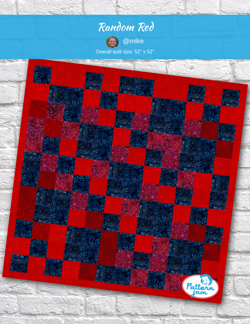 random red - custom quilt designed by &#64;mike using PatternJam quilt design software