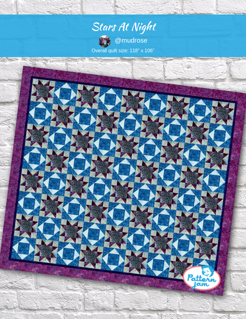 Stars at Night - custom quilt designed by &#64;mudrose using PatternJam quilt design software