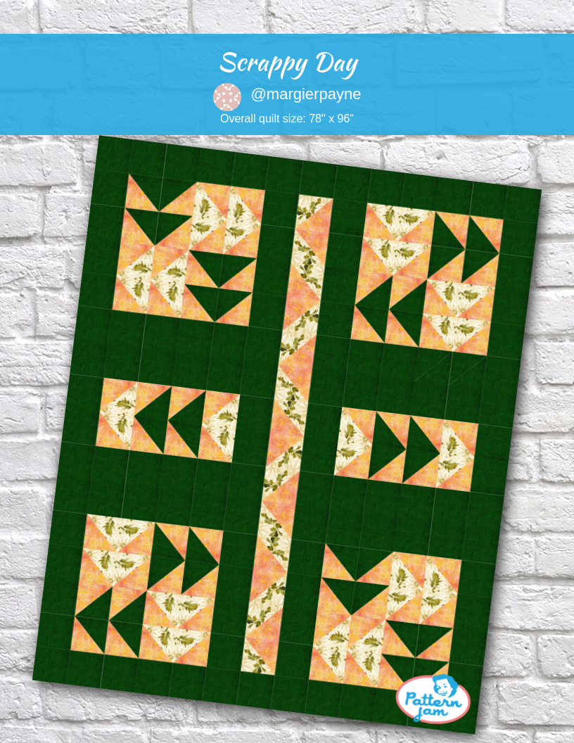 Scrappy Day - custom quilt designed by &#64;margierpayne using PatternJam quilt design software