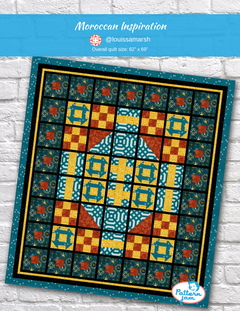 Moroccan inspiration - custom quilt designed by &#64;louissamarsh using PatternJam quilt design software