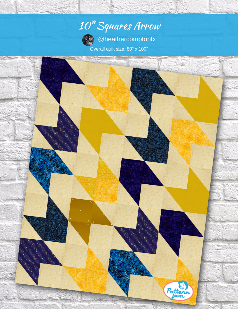 10" squares arrow - custom quilt designed by &#64;heathercomptontx using PatternJam quilt design software
