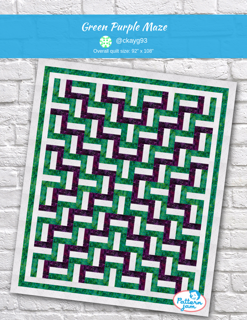 Green Purple Maze - custom quilt designed by &#64;ckayg93 using PatternJam quilt design software