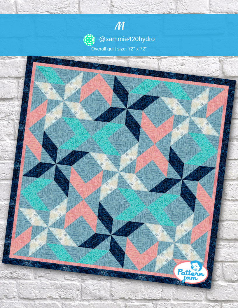 m - custom quilt designed by &#64;sammie420hydro using PatternJam quilt design software