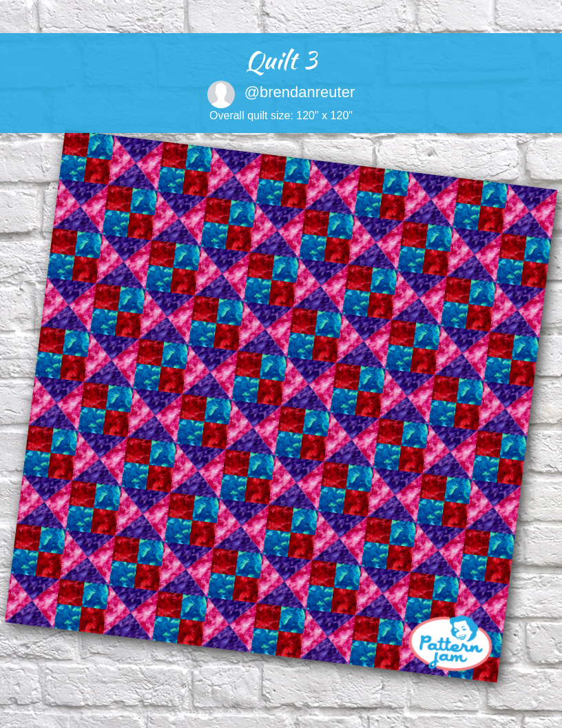 Quilt 3 - custom quilt designed by &#64;brendanreuter using PatternJam quilt design software