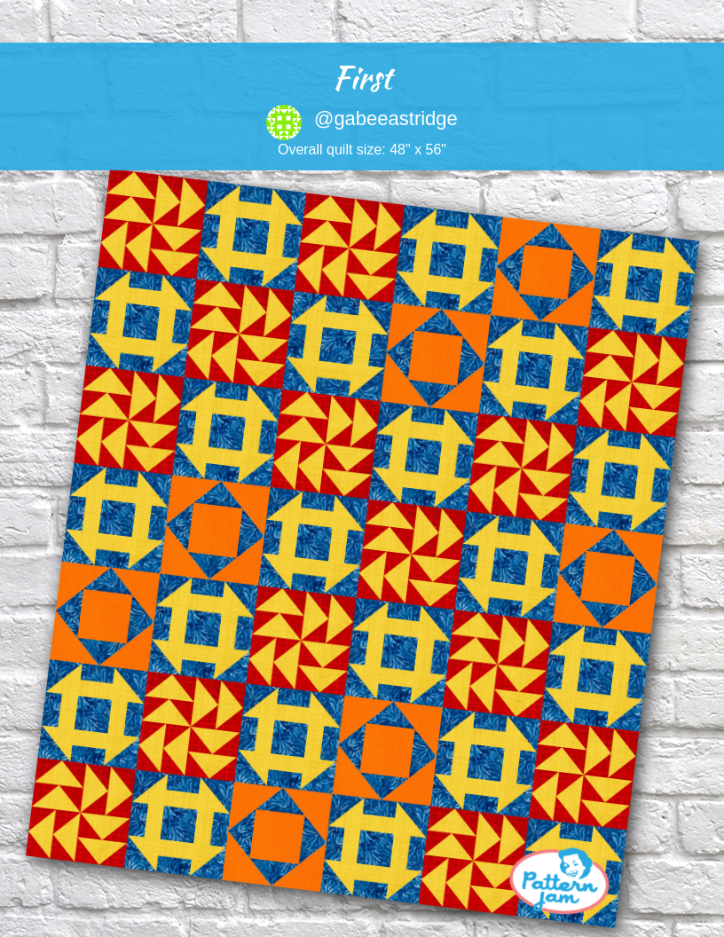 first - custom quilt designed by &#64;gabeeastridge using PatternJam quilt design software