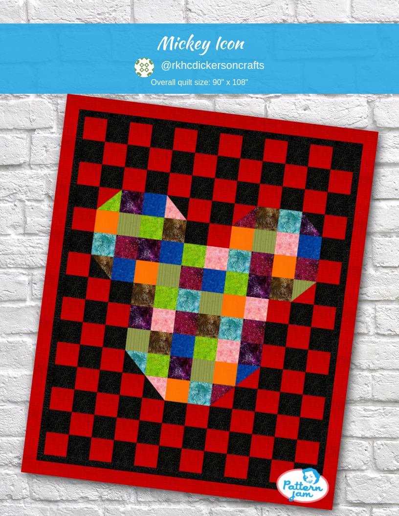 Mickey Icon - custom quilt designed by &#64;rkhcdickersoncrafts using PatternJam quilt design software