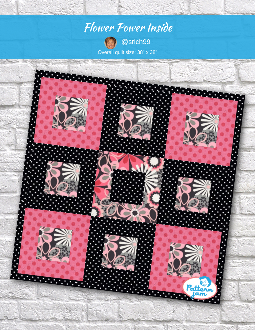 Flower Power Inside - custom quilt designed by &#64;srich99 using PatternJam quilt design software