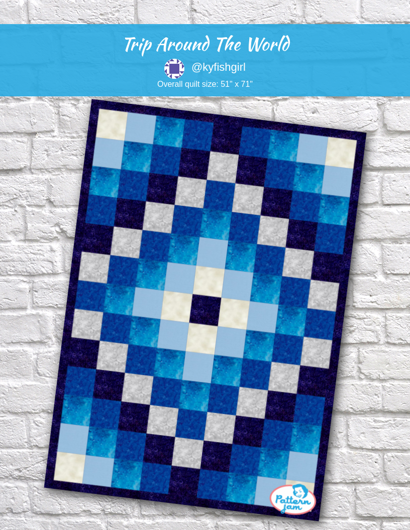 Trip around the world - custom quilt designed by &#64;kyfishgirl using PatternJam quilt design software