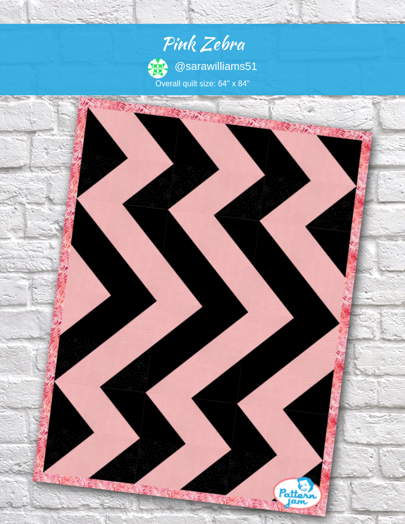 Pink Zebra - custom quilt designed by &#64;sarawilliams51 using PatternJam quilt design software