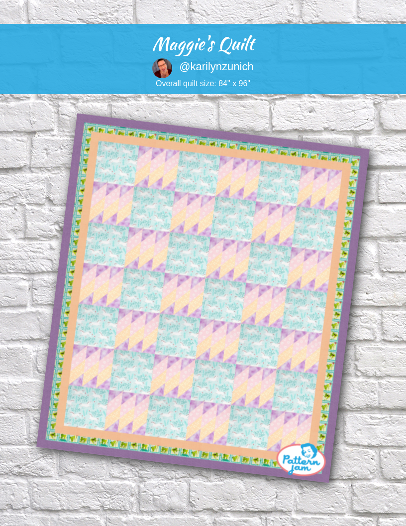 Maggie's quilt - custom quilt designed by &#64;karilynzunich using PatternJam quilt design software