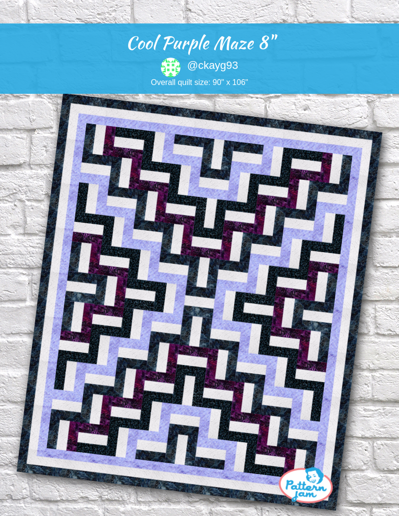 Cool Purple Maze 8" - custom quilt designed by &#64;ckayg93 using PatternJam quilt design software