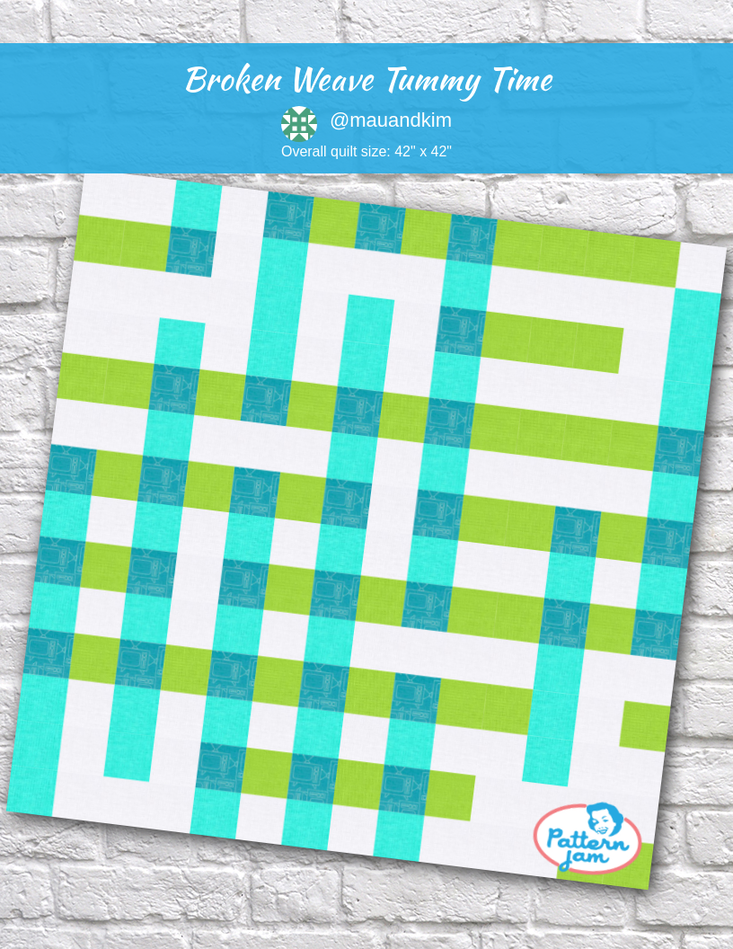 Broken Weave Tummy Time - custom quilt designed by &#64;mauandkim using PatternJam quilt design software