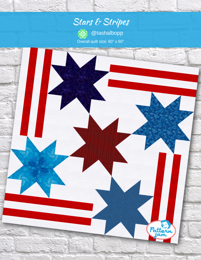 Stars & Stripes - custom quilt designed by &#64;tashalbopp using PatternJam quilt design software