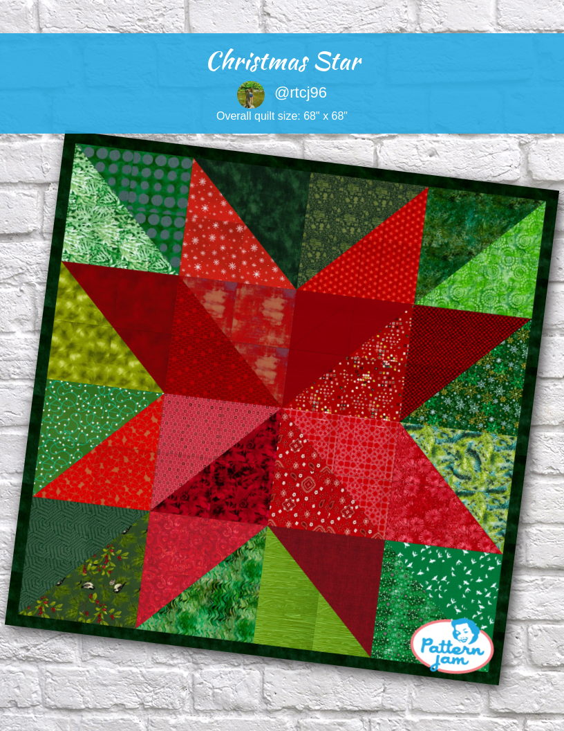 Christmas Star - custom quilt designed by &#64;rtcj96 using PatternJam quilt design software