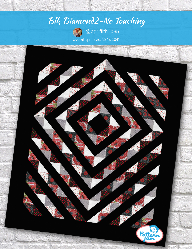 blk diamond2-no touching - custom quilt designed by &#64;agriffith1095 using PatternJam quilt design software