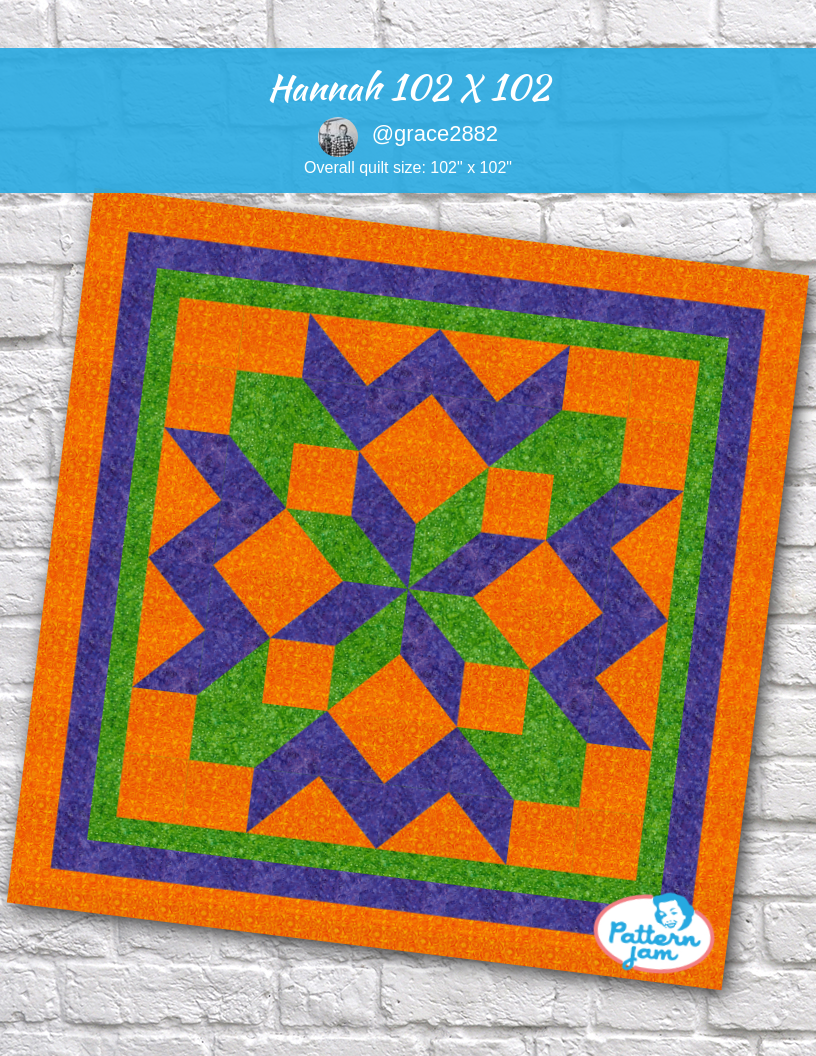 Hannah 102 x 102 - custom quilt designed by &#64;grace2882 using PatternJam quilt design software