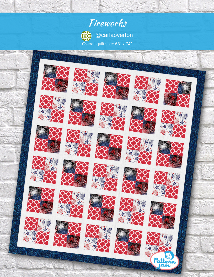 Fireworks - custom quilt designed by &#64;carlaoverton using PatternJam quilt design software