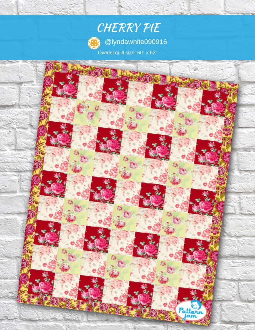 CHERRY PIE - custom quilt designed by &#64;lyndawhite090916 using PatternJam quilt design software