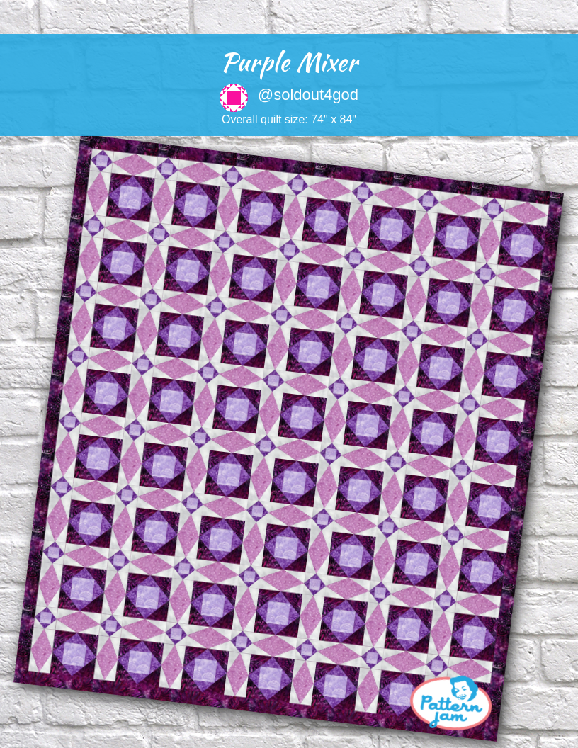 Purple mixer - custom quilt designed by &#64;soldout4god using PatternJam quilt design software