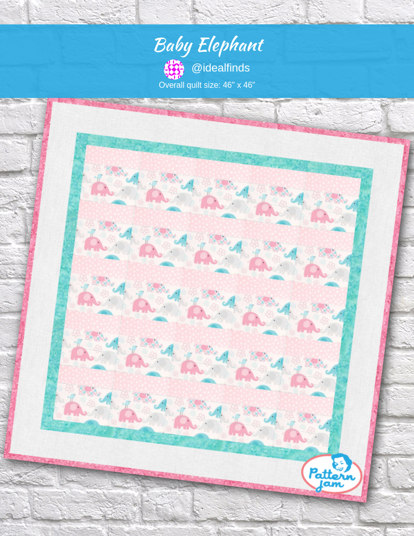 baby elephant - custom quilt designed by &#64;idealfinds using PatternJam quilt design software