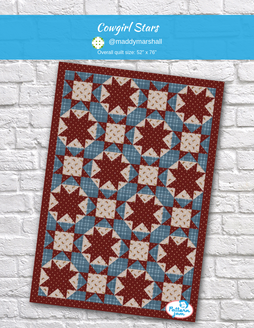 cowgirl stars - custom quilt designed by &#64;maddymarshall using PatternJam quilt design software