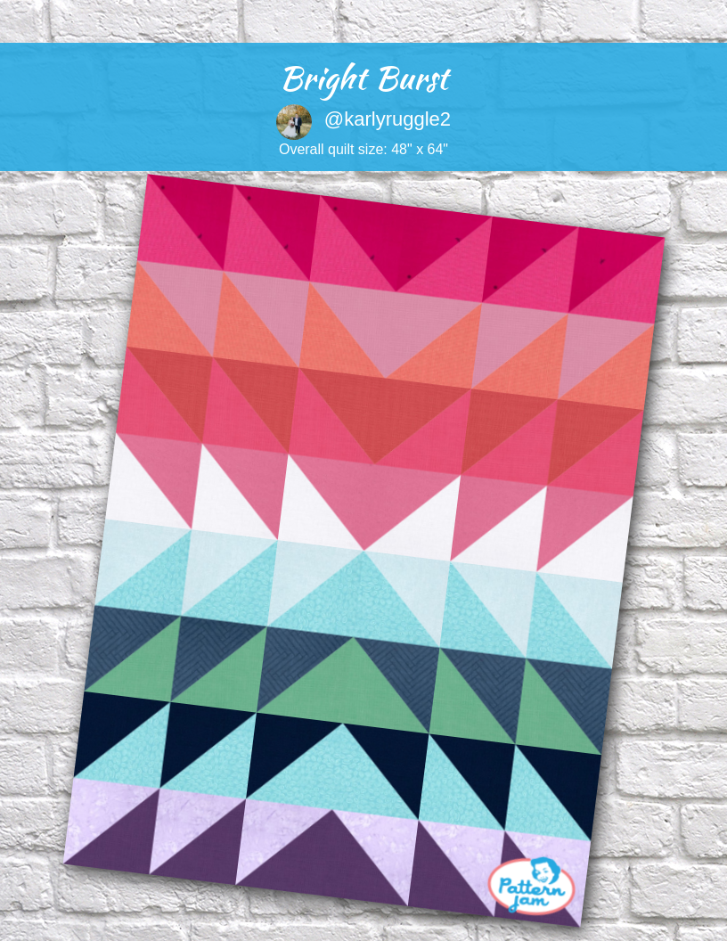 Bright Burst - custom quilt designed by &#64;karlyruggle2 using PatternJam quilt design software