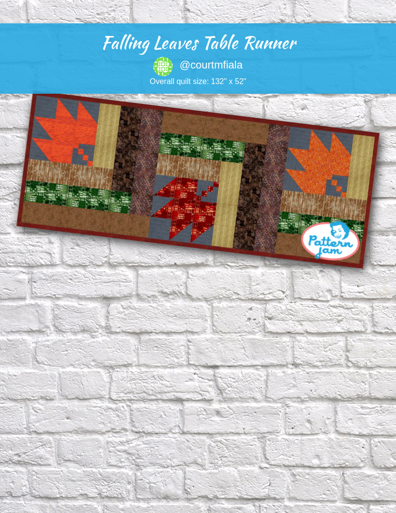 Falling leaves table runner - custom quilt designed by &#64;courtmfiala using PatternJam quilt design software