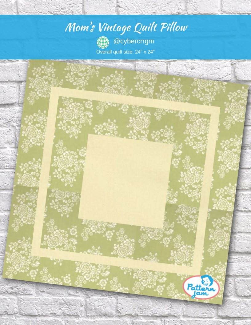 Mom's Vintage Quilt Pillow - custom quilt designed by &#64;cybercrrgm using PatternJam quilt design software