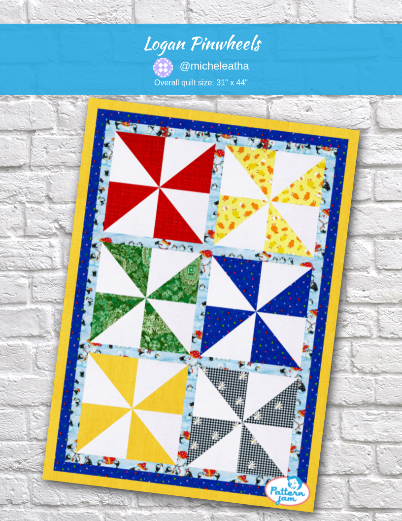 Logan Pinwheels - custom quilt designed by &#64;micheleatha using PatternJam quilt design software