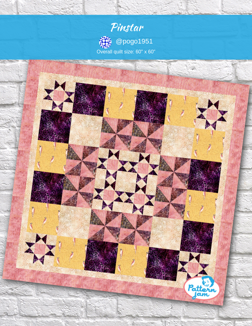 Pinstar - custom quilt designed by &#64;pogo1951 using PatternJam quilt design software